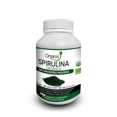 Cápsulas de Spirulina Orgánica - 1000mg x toma