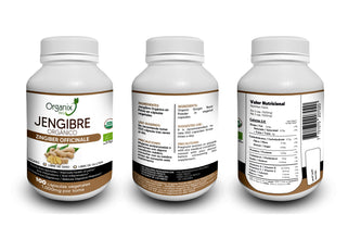 Organic Ginger Capsules - 1000mg x serving