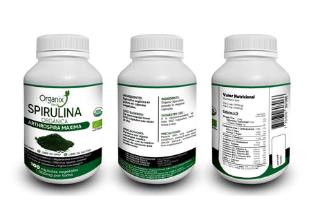 Cápsulas de Spirulina Orgánica - 1000mg x toma
