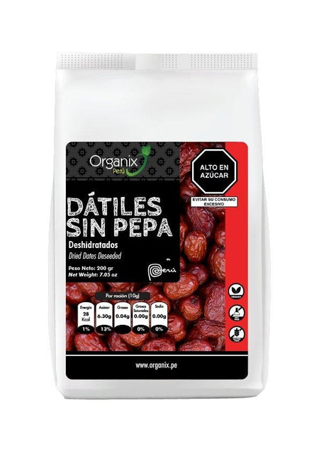 Dátiles Deshidratados Sin Pepa - Organix Perú